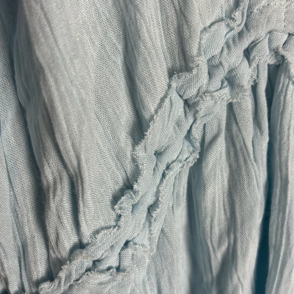 NEW Anthropologie Sundress Mini Light‎ Blue Swim Cover with Neon Tassels Size XS